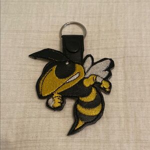 Yellow and Black Hornet Bee Keychain